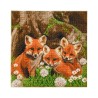 Kit tableau à diamanter Crystal Art 30x30cm - Renardeaux