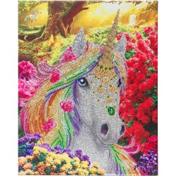 Kit tableau à diamanter Crystal Art 40x50cm - Licorne