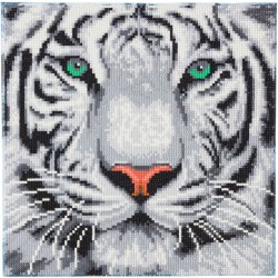 Kit tableau à diamanter Crystal Art 30x30cm - Tigre des neiges