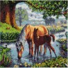 Kit tableau à diamanter Crystal Art 30x30cm - Chevaux