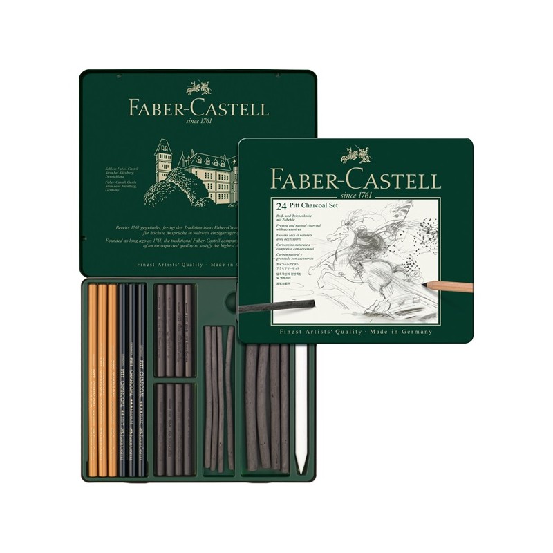 Boite métal fusain Pitt Monochrome x24 pcs