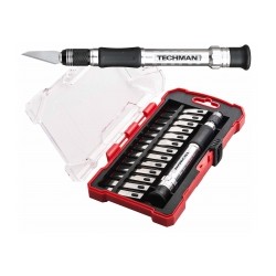 Coffret scapel en aluminium + 13 lames - Techman 
