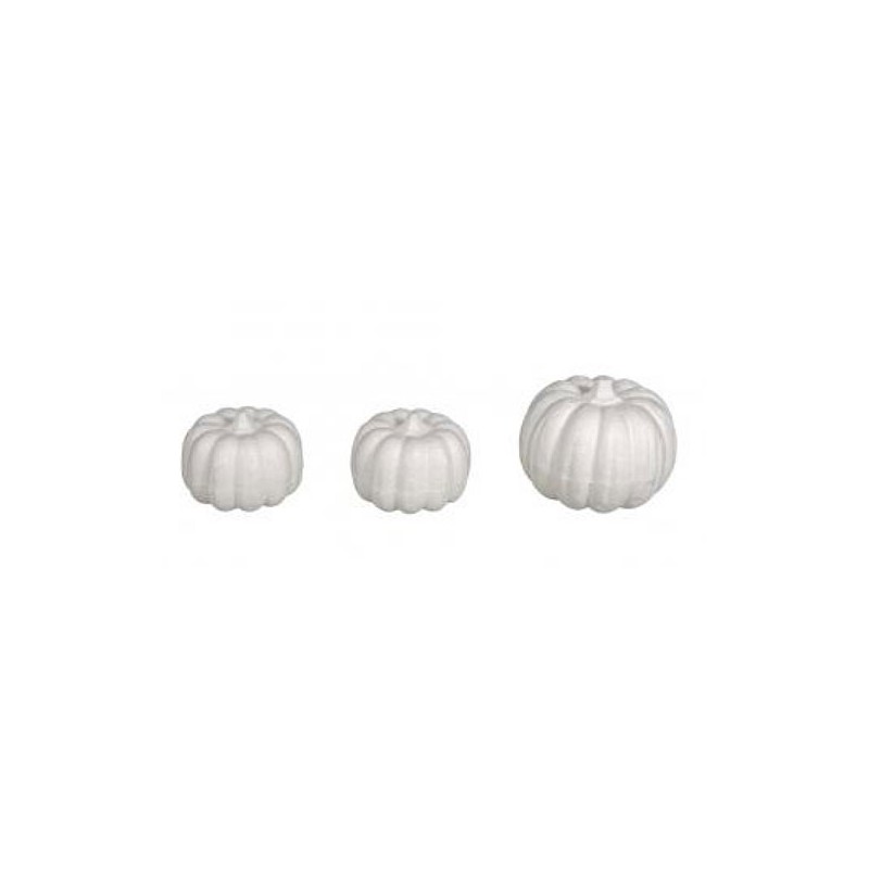 Lot de 3 courges en polystyrène assorties