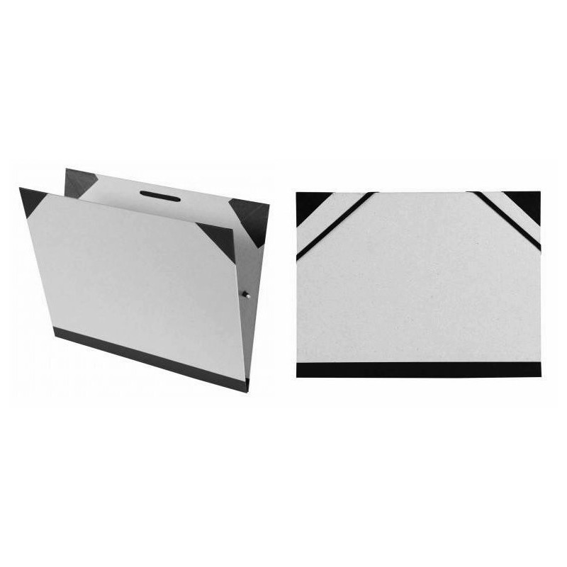 Carton à dessin avec élastiques Gris brut