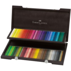 Coffret en bois de 120 crayons permanents Polychromos