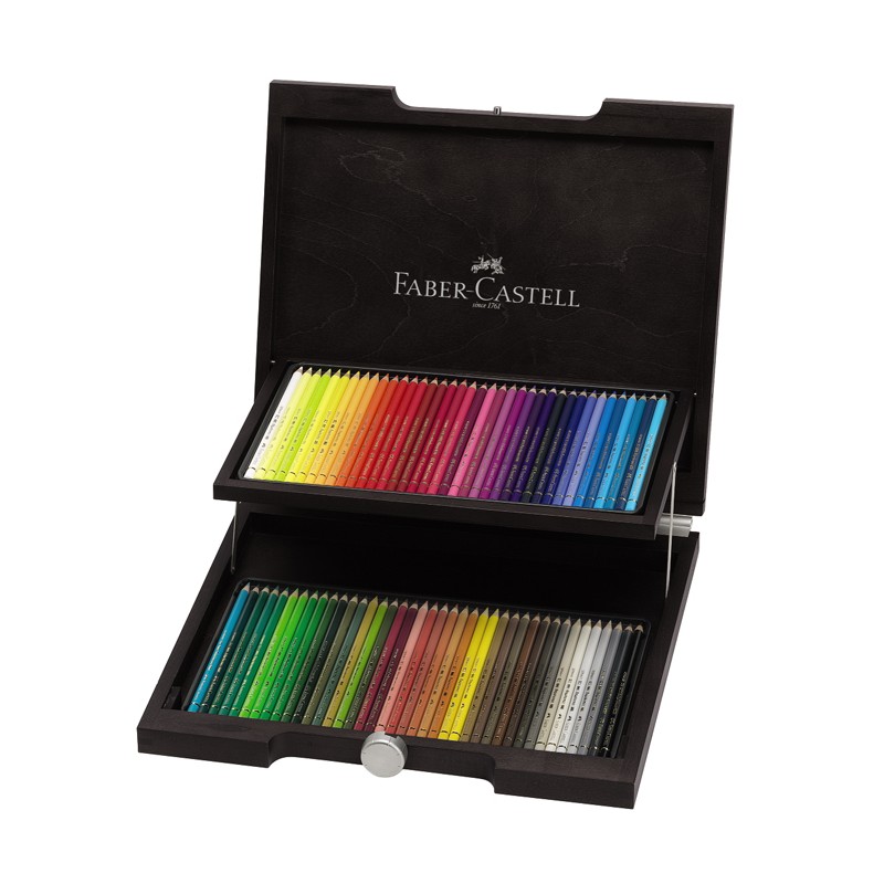Coffret en bois de 72 crayons permanents Polychromos