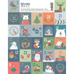 Stickers timbres 2,8x2,8cm x24 pcs - Beary Christmas
