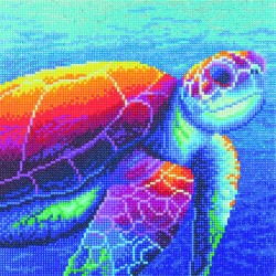 Kit tableau à diamanter Crystal Art 30x30cm - Tortue