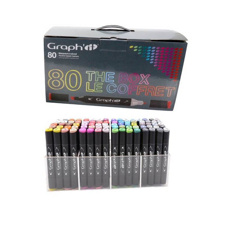 Coffret de 80 marqueurs à alcool Graph'it