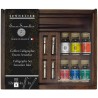 Coffret bois encres pour calligraphie Sennelier