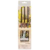 Set de 3 pinceaux miniatures longs Maestro série 70 avec support en bois
