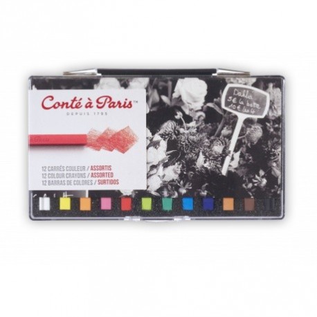12 carrés couleur Conté assortiment général, Conté à Paris : carre conte pas cher