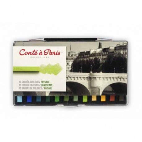 12 carrés couleur Conté assortiment paysage, Conté à Paris : carre conte pas cher