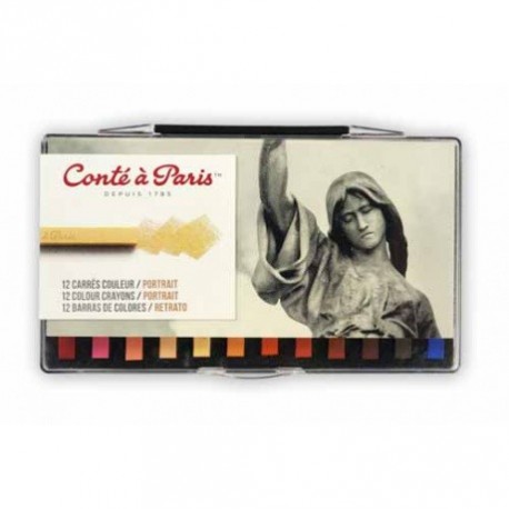 12 carrés couleur Conté assortiment portrait, Conté à Paris : carre conte pas cher