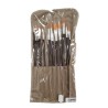 Set de 8 brosses synthétiques assortis + natte en coton