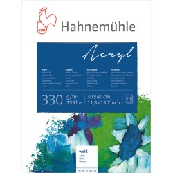 Bloc acrylique papier toilé Acryl 330 g/m², 20 fls collées
