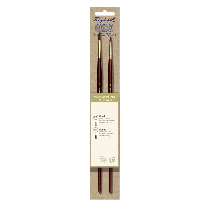 Set de 2 brosses acrylique Sépiacryl - Les détails 