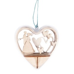 Set de pièces en bois à insérer coeur, Jeunes mariés, Ø10cm