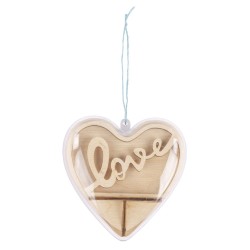 Set de pièces en bois à insérer coeur, Love, Ø10cm