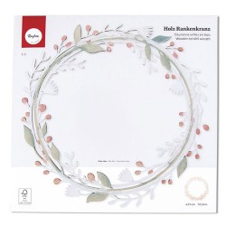 Couronne de fleurs en bois ø31cm