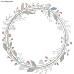 Couronne de fleurs en bois ø31cm
