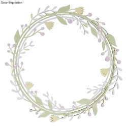 Couronne de fleurs en bois ø31cm