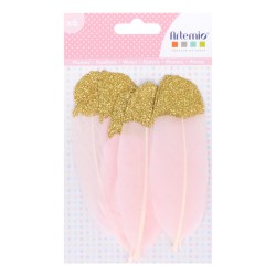 Plumes paillettes x6pcs - Lovely Swan