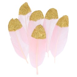 Plumes paillettes x6pcs - Lovely Swan