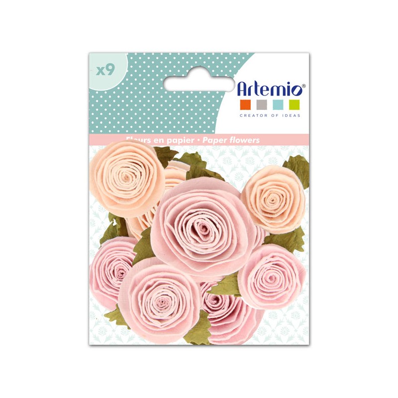 Fleurs en papier x9pcs - Secret Garden