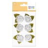 Roses papier Sharon blanc x6pcs