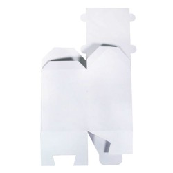 Set de boîtes carton pliantes Maison 7,5x7,5x14cm x12pcs - blanc