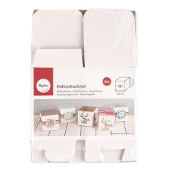 Boîtes pliantes blanches en carton 7,5x7,5cm x12pcs