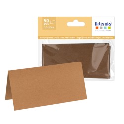 Lot de 50 marque-places couleur kraft 100x50mm