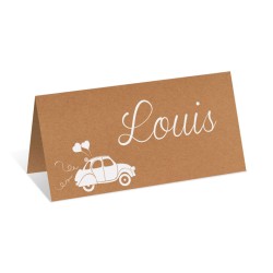 Lot de 50 marque-places couleur kraft 100x50mm
