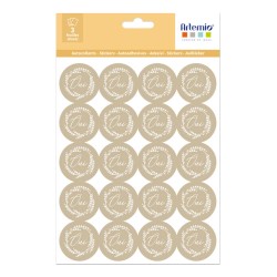 Stickers en kraft "Oui" x3 planches de 20 stickers