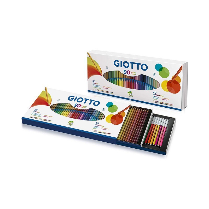 Coffret de 90 feutres Turbo Color et crayons de couleurs Stilnovo