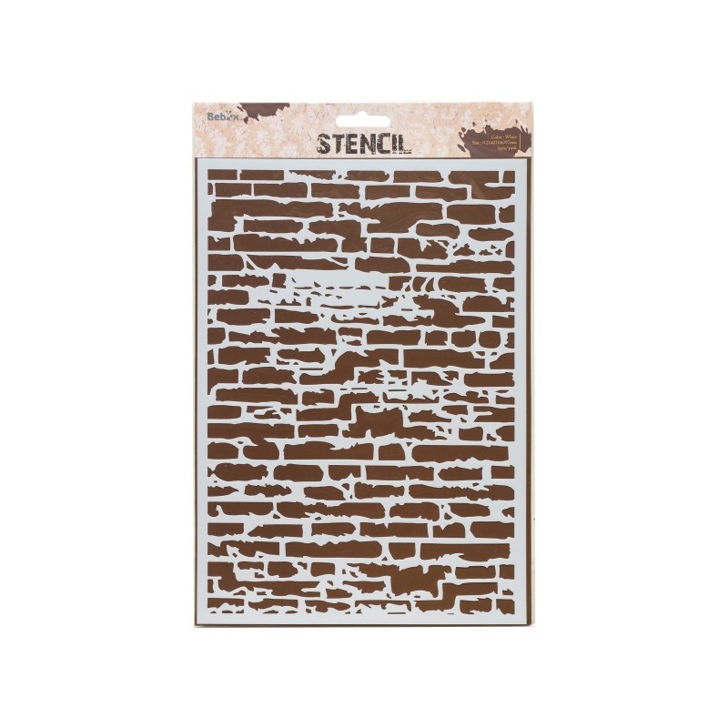Pochoir à texture Mur en briques - A4