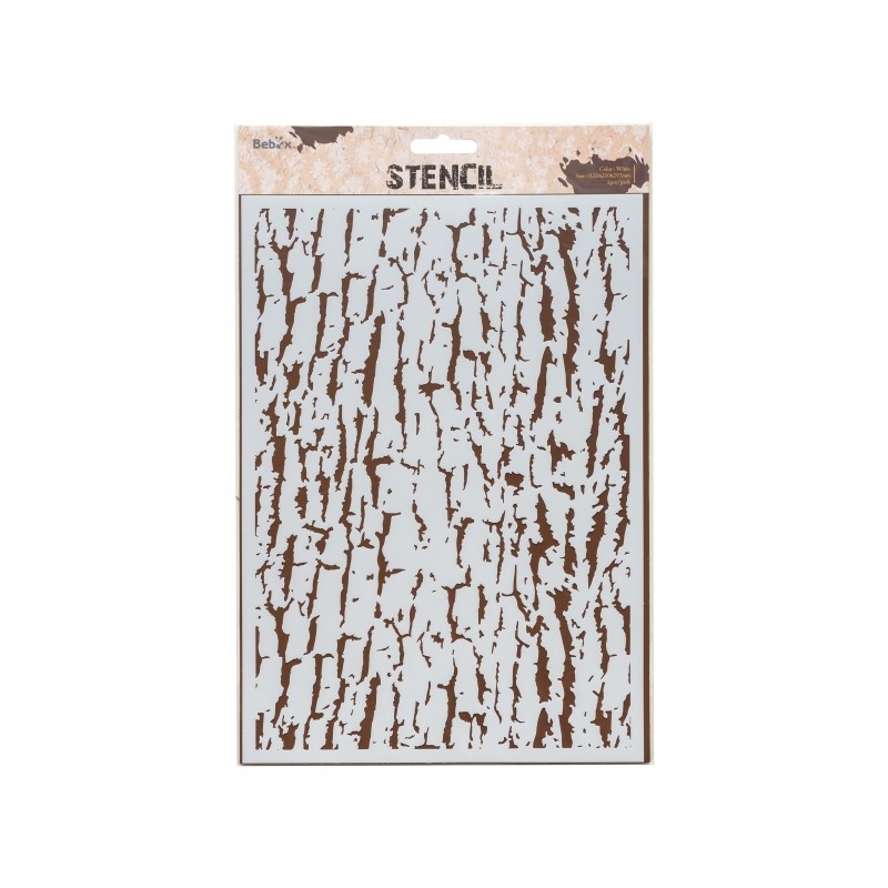 Pochoir à texture Ecorce d'arbre - A4