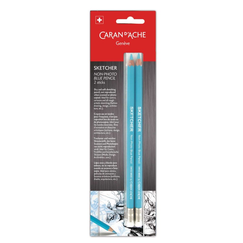 Set de 2 crayons bleu Sketcher Non-Photo Blue - Caran d'Ache