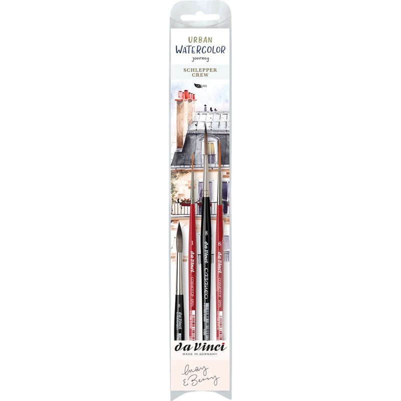 Set de 4 pinceaux Urban Watercolor Journey Schlepper Crew by May & Berry