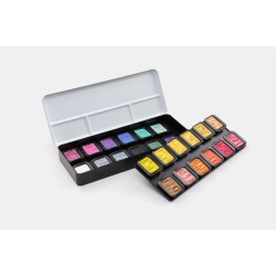 Boîte métal de 24 couleurs aquarelle Finetec