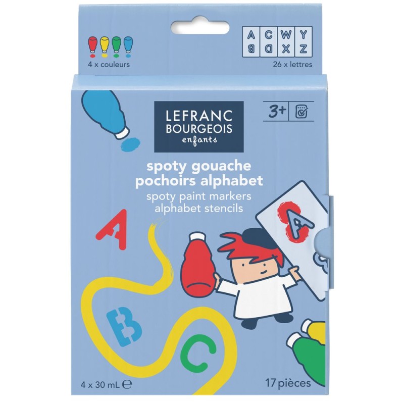 Set de gouache Alphabet Spoty 4x30 ml