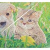 Kit tableau à diamanter Crystal Art 30x30cm - Chat et chien pré