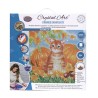 Kit tableau à diamanter Crystal Art 30x30cm - Chat d'automne