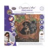 Kit tableau à diamanter Crystal Art 30x30cm - Chiot et chaton dans un panier