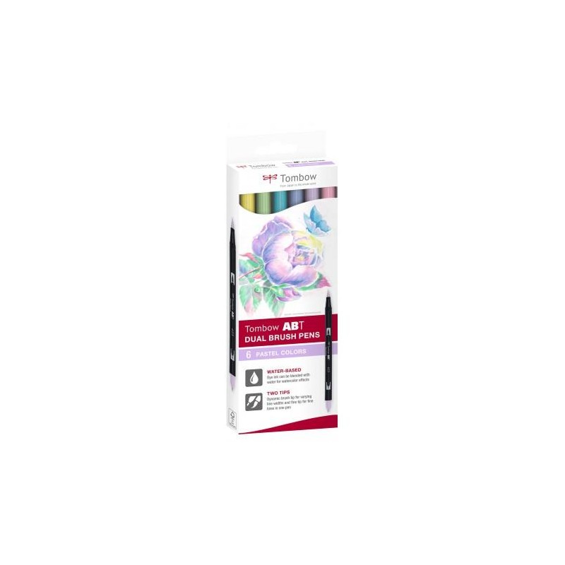 Sets de 6 feutres pinceaux double-pointes ABT
