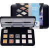 Pocketbox plastique aquarelle Métallisée / Irisée  Van Gogh de 12 demi-godets