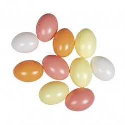 Sachet de 10 oeufs en plastique ø6 cm, couleurs assorties