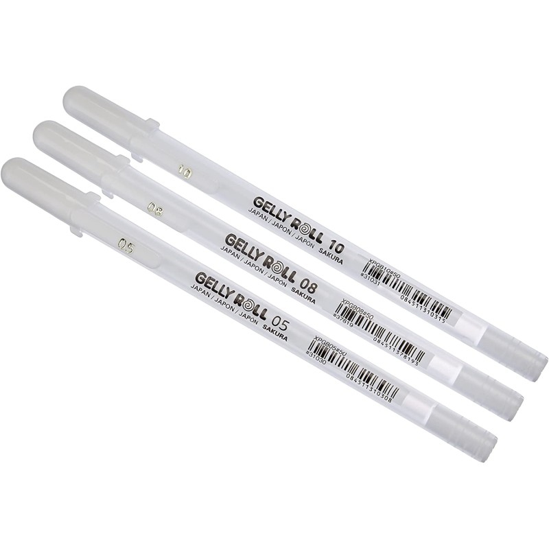 Stylo roller à encre gel blanc Gelly Roll Basic
