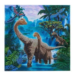 Kit tableau à diamanter Crystal Art 30x30cm - Dinosaures